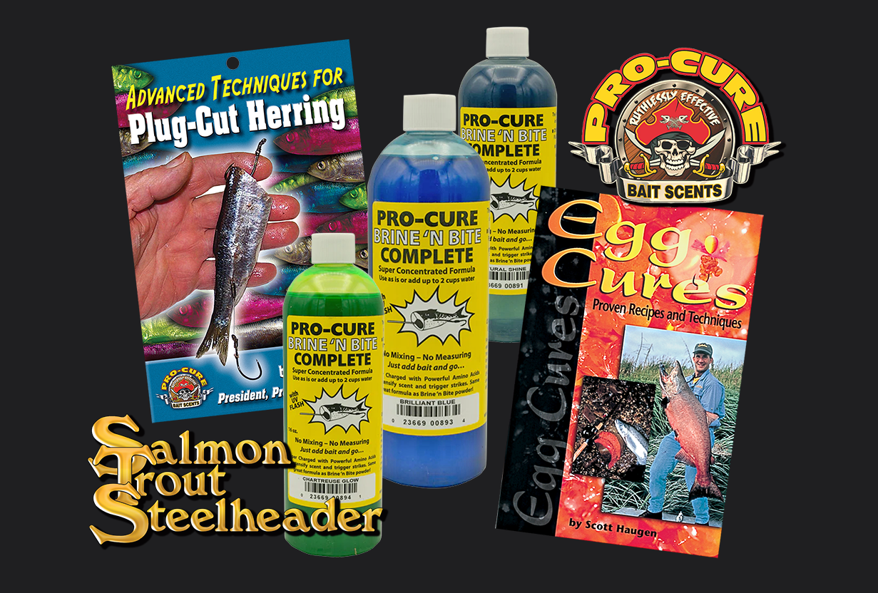 Pro-Cure Brine 'N Bite (choose color) + Plug Cutting & Egg Cures Books + STS 1 year 6 issues digital